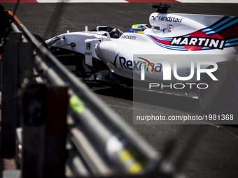 19 MASSA Felipe from Brasil of Williams F1 Mercedes FW40 during the Monaco Grand Prix of the FIA Formula 1 championship, at Monaco on 25th o...