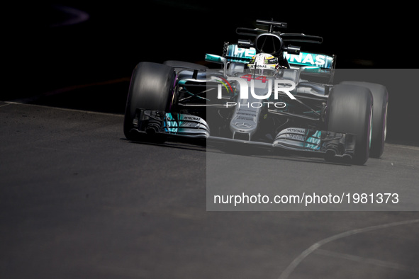 44 HAMILTON Lewis from Great Britain of Mercedes W08 Hybrid EQ Power+ team Mercedes GP during the Monaco Grand Prix of the FIA Formula 1 cha...