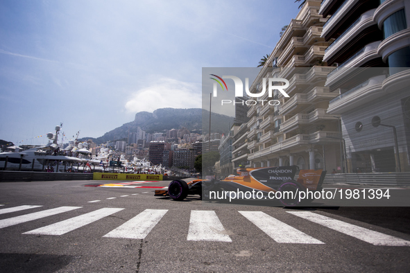 02 VANDOORNE Stoffel from Belgim of McLaren Honda MCL32 during the Monaco Grand Prix of the FIA Formula 1 championship, at Monaco on 25th of...