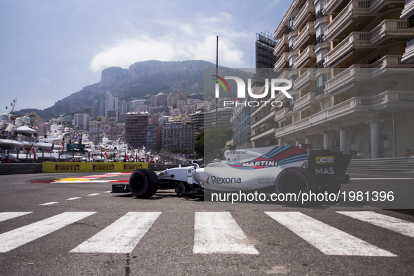 19 MASSA Felipe from Brasil of Williams F1 Mercedes FW40 during the Monaco Grand Prix of the FIA Formula 1 championship, at Monaco on 25th o...