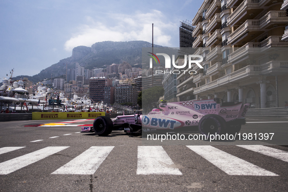 31 OCON Esteban from France of Force India VJM10 during the Monaco Grand Prix of the FIA Formula 1 championship, at Monaco on 25th of 2017. 