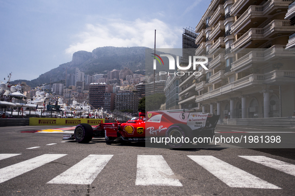 05 VETTEL Sebastian from Germany of Ferrari SF70-H team scuderia Ferrari during the Monaco Grand Prix of the FIA Formula 1 championship, at...