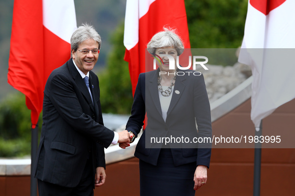 G7 Summit 2017 in Italy
The italian Prime Minister Paolo Gentiloni with the United Kingdom Prime Minister Theresa May during the welcome ce...