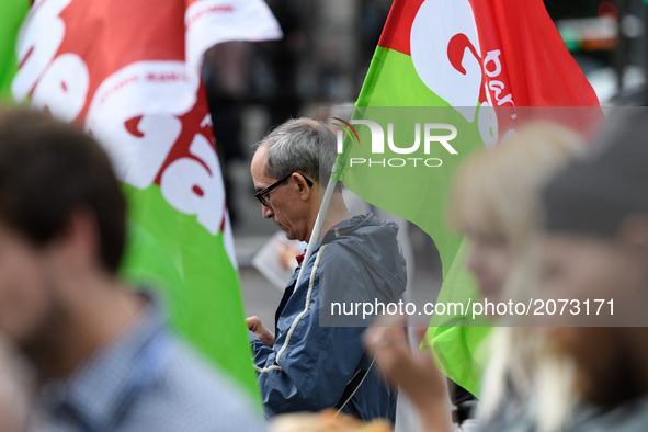 Deputys of " la France Insoumise " lead by Jean-Luc Melenchon organised an assembly in Republique's place in Paris to protest against the la...