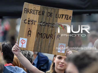 Deputys of " la France Insoumise " lead by Jean-Luc Melenchon organised an assembly in Republique's place in Paris to protest against the la...