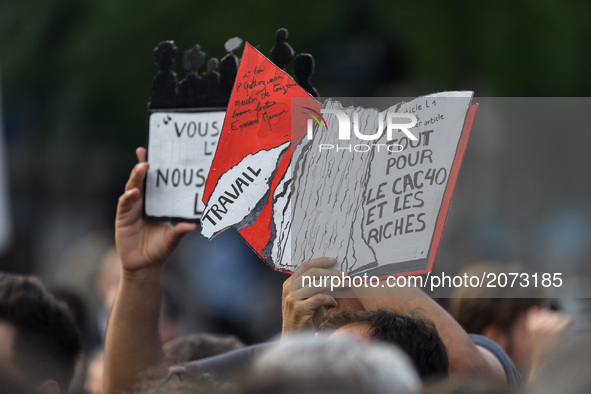 Deputys of " la France Insoumise " lead by Jean-Luc Melenchon organised an assembly in Republique's place in Paris to protest against the la...