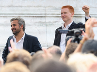 La France Insoumise (LFI) leftist party member of parliament Adrien Quatennens attends a demonstration against the French government's plann...