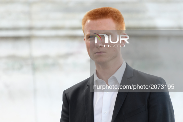 La France Insoumise (LFI) leftist party member of parliament Adrien Quatennens attends a demonstration against the French government's plann...