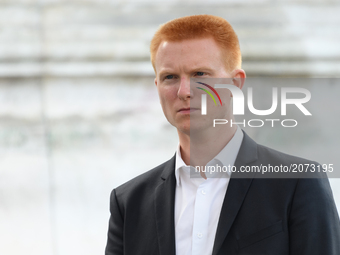 La France Insoumise (LFI) leftist party member of parliament Adrien Quatennens attends a demonstration against the French government's plann...