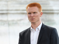 La France Insoumise (LFI) leftist party member of parliament Adrien Quatennens attends a demonstration against the French government's plann...