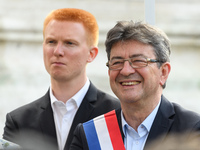 La France Insoumise (LFI) leftist party's parliamentary group president Jean-Luc Melenchon attends a demonstration against the French govern...