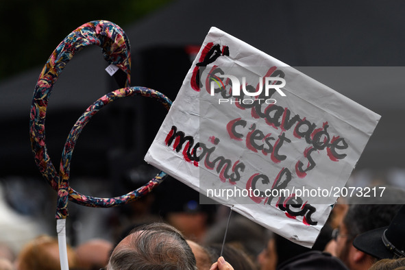 Deputys of " la France Insoumise " lead by Jean-Luc Melenchon organised an assembly in Republique's place in Paris to protest against the la...