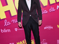 Actor Mauricio Ochmann is seen during the pink carpet  to promote the latest film 'Hazlo Como Hombre' at Cinepolis Plaza Oasis Coyoacan on A...