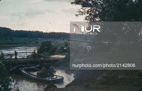 Crossing the river . Vietnam War - Around 1967. 