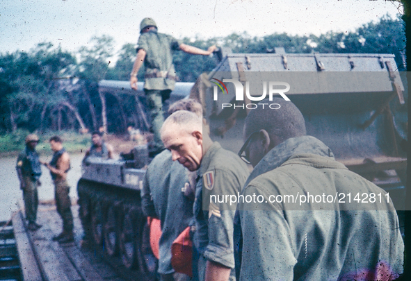 Crossing the river . Vietnam War - Around 1967. 