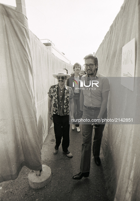 American singer, songwriter and guitarist Joe Ely (born February 9, 1947, Amarillo, Texas, United States) during a backstage concert in 1981...