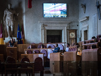 Mayor of Rome Virginia Raggi speacks during a City Council on the Atac crisis in Rome, Italy on 07 September 2017. (