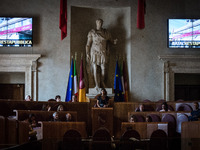 Mayor of Rome Virginia Raggi speacks during a City Council on the Atac crisis in Rome, Italy on 07 September 2017. (