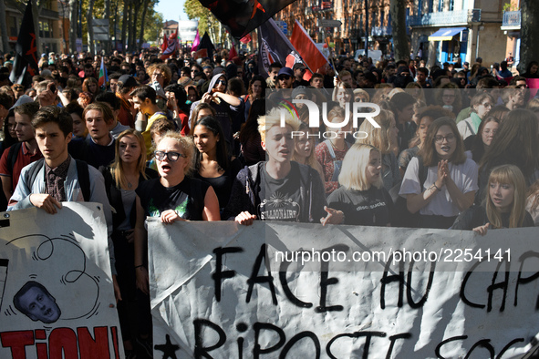 More than 15000 protesters took to the streets of Toulouse against the new Macron's reforms on the Work Code. It's a nation-wide action day...