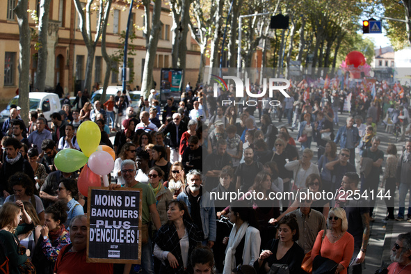 More than 15000 protesters took to the streets of Toulouse against the new Macron's reforms on the Work Code. It's a nation-wide action day...