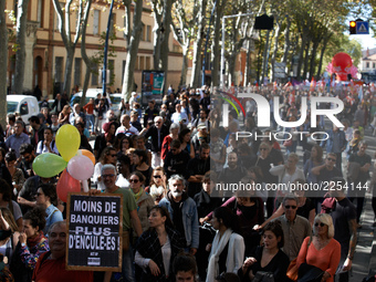 More than 15000 protesters took to the streets of Toulouse against the new Macron's reforms on the Work Code. It's a nation-wide action day...