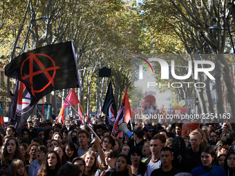 More than 15000 protesters took to the streets of Toulouse against the new Macron's reforms on the Work Code. It's a nation-wide action day...