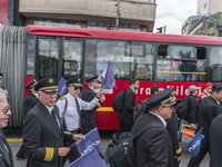 Pilots of ACDAC (Colombian Association of Civil Aviators) protesting the 22-day strike in Bogota, Colombia on 12 October 2017. (