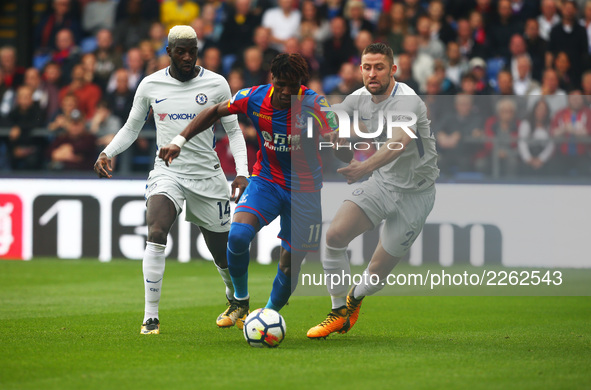 Crystal Palace's Wilfried Zaha
during Premier League  match between Crystal Palace and Chelsea at Selhurst Park Stadium, London,  England o...