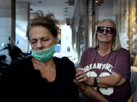 Journalists on hunger strike in Athens, Greece, October 16, 2017. Four women are on hunger strike for the 6th day demanding the survival of...