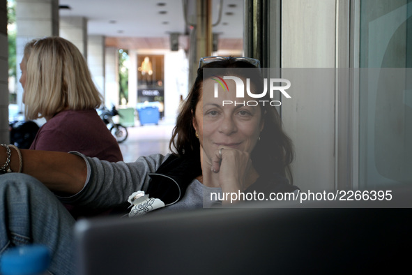 Journalists on hunger strike in Athens, Greece, October 16, 2017. Four women are on hunger strike for the 6th day demanding the survival of...