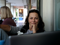 Journalists on hunger strike in Athens, Greece, October 16, 2017. Four women are on hunger strike for the 6th day demanding the survival of...