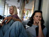 Journalists on hunger strike in Athens, Greece, October 16, 2017. Four women are on hunger strike for the 6th day demanding the survival of...