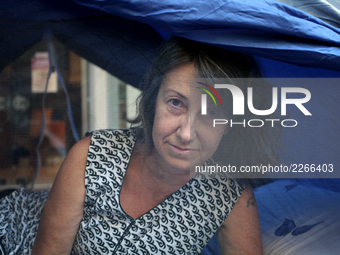 Journalists on hunger strike in Athens, Greece, October 16, 2017. Four women are on hunger strike for the 6th day demanding the survival of...