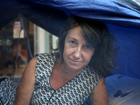 Journalists on hunger strike in Athens, Greece, October 16, 2017. Four women are on hunger strike for the 6th day demanding the survival of...