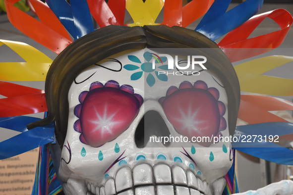 Workers of the 'Taller el Volador' made  the manufacture of skulls and catrinas that will be used for the Day of the Dead Parade inspired by...