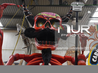 Workers of the 'Taller el Volador' made  the manufacture of skulls and catrinas that will be used for the Day of the Dead Parade inspired by...