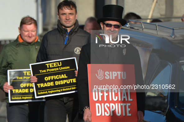 Members of N.B.R.U. (National Bus & Rail Union) , T.E.E.U. (Technical Engineering & Electrical Union) and SIPTU (ervices Industrial Professi...