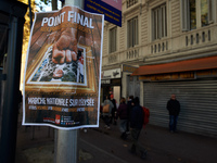 A poster calling for a demonstration called 'march on the Elysée palace'. More than 4000 protesters took to the streets of Toulouse against...