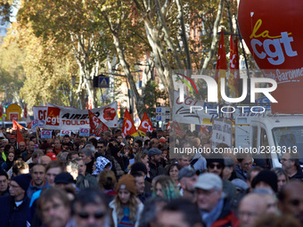 More than 4000 protesters took to the streets of Toulouse against the new Macron's reforms on the Work Code and for better protections for w...