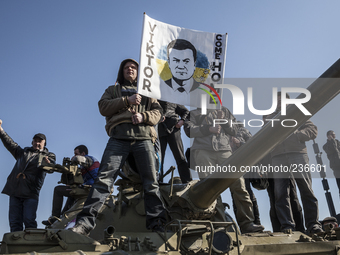 Demonstration of pro-Russian in Leninsky Komsomol park (