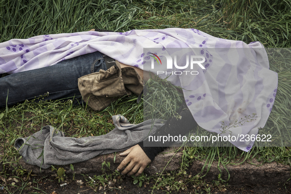 A civilian dead during the miltary offensive of the Ukrainian army 