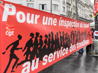 Demonstration of labour inspectors in front of the Ministry of Health and Social Affairs for the respect of trade union freedoms at the labo...