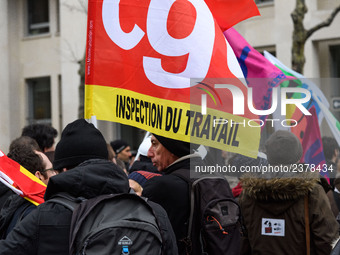 Demonstration of labour inspectors in front of the Ministry of Health and Social Affairs for the respect of trade union freedoms at the labo...