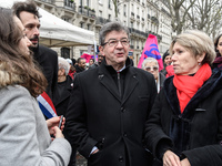 French far-left party La France Insoumise member of Parliament Jean-Luc Melenchon takes part at a emonstration of labour inspectors in front...