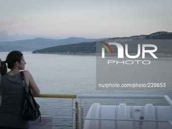 Pilgrims arrived in Split, Croatia during a pilgrimage in Medjugorje. Many italian pilgrims travel via cruise ship from Ancona, Italy to Spl...