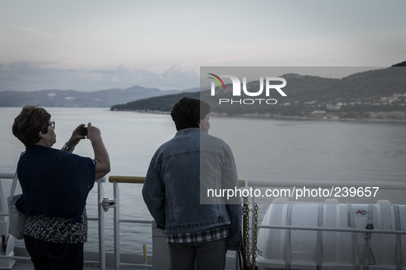 Pilgrims arrived in Split, Croatia during a pilgrimage in Medjugorje. Many italian pilgrims travel via cruise ship from Ancona, Italy to Spl...