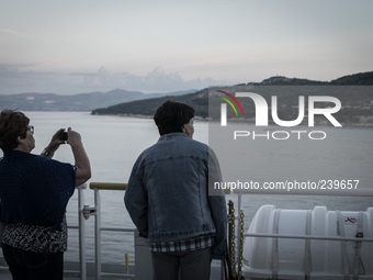 Pilgrims arrived in Split, Croatia during a pilgrimage in Medjugorje. Many italian pilgrims travel via cruise ship from Ancona, Italy to Spl...