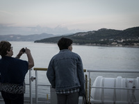 Pilgrims arrived in Split, Croatia during a pilgrimage in Medjugorje. Many italian pilgrims travel via cruise ship from Ancona, Italy to Spl...