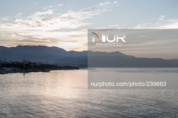 A view of Split, Croatia where pilgrims take the bus to reach Medjugorie, Bosnia. Almost one million people visit Medjugorje each year, wher...