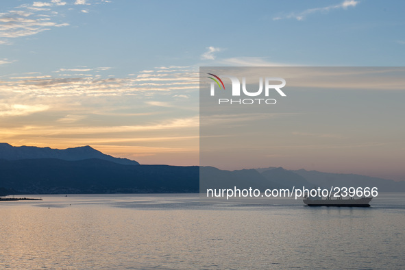 A view of Split, Croatia where pilgrims take the bus to reach Medjugorie, Bosnia. Almost one million people visit Medjugorje each year, wher...